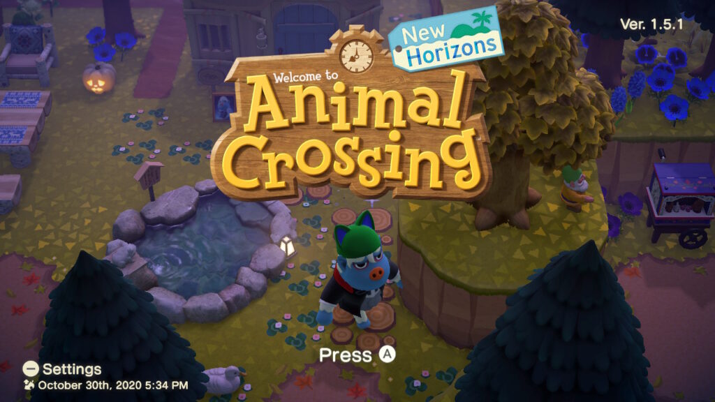 ACNH title screen Halloween 