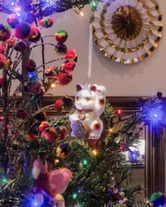 Lucky Cat Christmas ornament