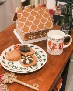 Making Gingerbread in Christmas Lockdown Gingerbread House and Santa's cookies