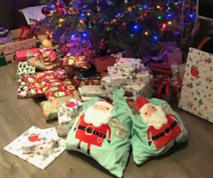 Christmas gifts under tree