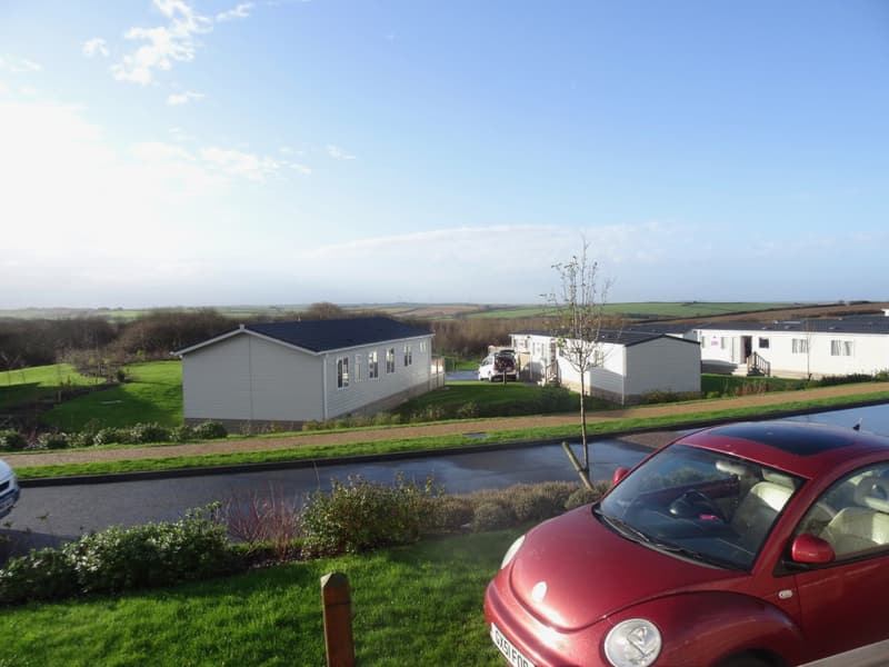 Blue skies over Nequay lodge holiday park for families